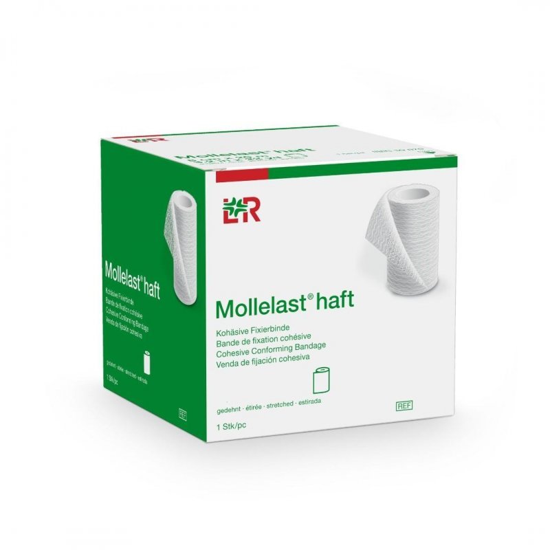 Mollelast Haft 8 cm x 4 m - Kohezivní elastické fixovací obinadlo, 1ks
