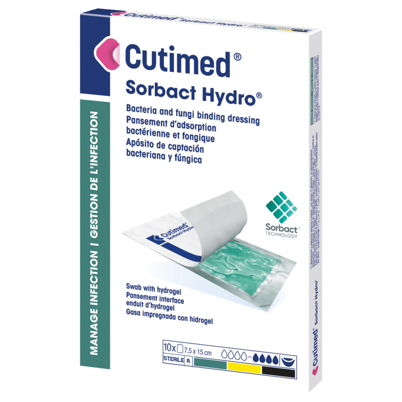 Cutimed Sorbact Hydro - gel - 7,5 cm x 15 cm, 10ks