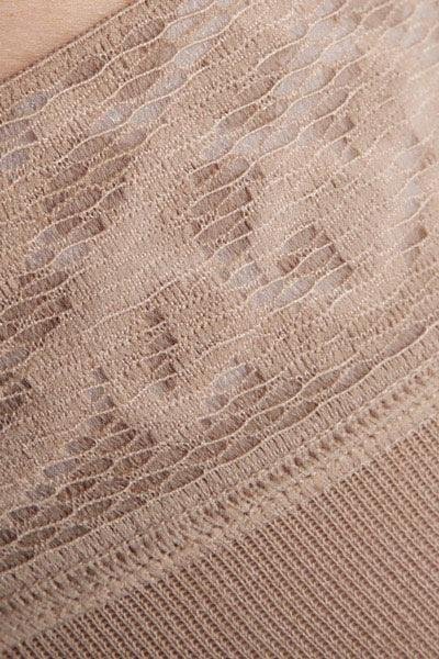 Stehenní punčochy s krajkou MAXIS COTTON (II.KT) - Velikost 5+, barva bronz, délka krátká, bez špice